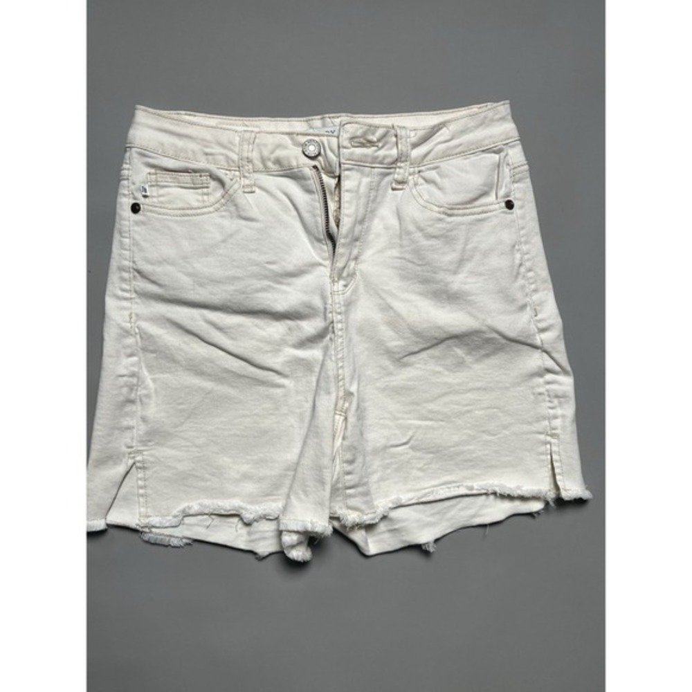 Judy Blue Los Angeles White Denim Mid Rise Cut Off Shorts